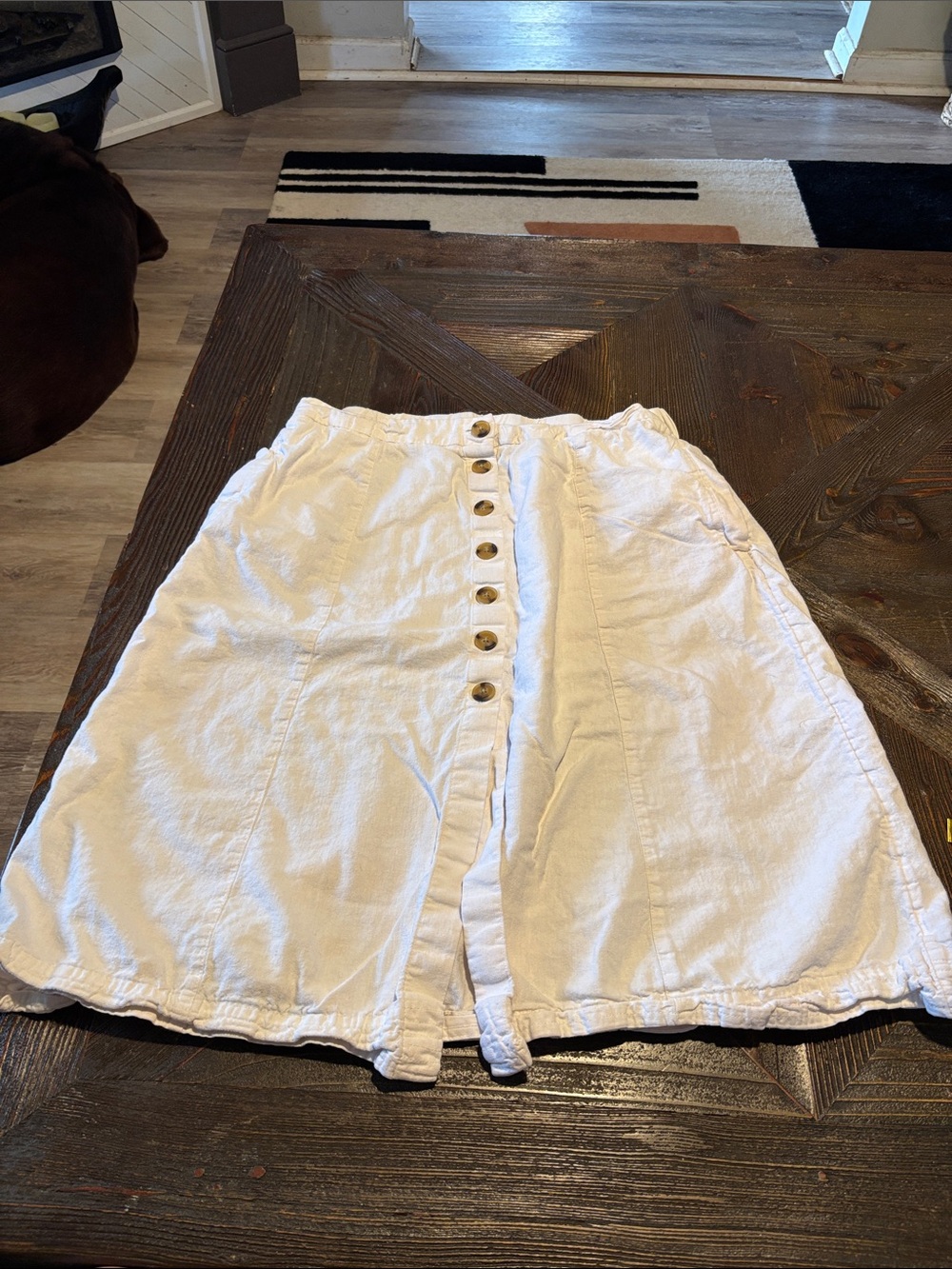Universal Thread White Button-Front A-Line Skirt